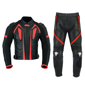 OEM ODM Service Genuine <b>Sheepskin</b> Leather Padded <b>Jackets</b> & Ankle Length Armor Protection Pants Sets For Adults Boys - Product Image 1