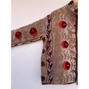 Handmade Velvet Suzani Embroidered Boho Coat Autumn Winter Cotton <b>Jacket</b> Reversible Eco-Friendly Gift for Her - Product Image 5