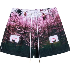 Shorts de sport pour homme en mesh vert camouflage, imprimé par sublimation, séchage rapide, pour la gym, la course à pied et les loisirs. - Product Image 3
