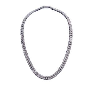 สร้อยคอเพชรโมอิสสีเงินล้วนสไตล์ฮิปฮอป, สร้อยคอโซ่ไมอามี่สไตล์ฮิปฮอปสุดเท่ของขวัญสำหรับทุกเพศ - Product Image 1