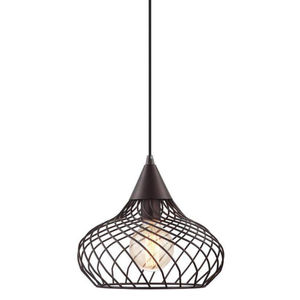 Lampe suspendue vintage en fil métallique noir, luminaire de plafond à suspension unique pour cuisine, salle à manger, chambre à coucher - Product Image 1