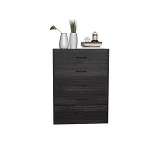 Cassettiera a 5 cassetti a fila singola, 5 strati con rivestimento in tessuto, in truciolato e tessuto non tessuto, 70*40*93.3cm, Nera - Product Image 6