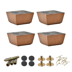 Wide Block Solid Wood Sofa Leg Heavy Duty Furniture Feet Thick <b>Top</b> Strong Bearing Capacity Custom Height Available Living Room - Product Image 2