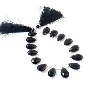 Cuentas de Cuarzo Ahumado Natural Facetadas en Forma de Pera, 9x12mm-11x16mm, Cuarzo Ahumado, Piedra de Nacimiento de Noviembre, para Joyería - Product Image 2