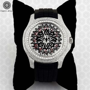 Montre de luxe Charm Jewells en acier inoxydable, incrustée de diamants, mouvement mécanique analogique, cadran de 40 mm, résistance à l'eau 10 bars, automatique - Product Image 2