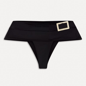 Monaco Buckle Halter Bikini Set Sculpted Matte Buckle Two-Piece Retro-Glam Belted Halter Set Cinema Noir Buckle-Detail Swimsuit - Product Image 6