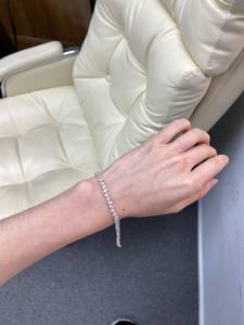 Marquise Cut Lab Grown Diamond Bracelet Tennis <b>Bangle</b> for Women IGI Certified Luxury Gift Jewelry - Product Image 1