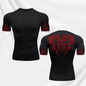 Custom Logo Rashguard Compression Shirt Long Sleeve Moisture Wicking Breathable Fabric for MMA BJJ <b>Surfing</b> Training RashGaurd - Product Image 4