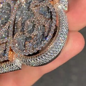 จี้เงินประดับเพชรแบบ Iced Out 1000 ดอลลาร์ เครื่องประดับฮิปฮอป โมอิสซาไนต์ ไมโครเพฟ ประดับเพชรระยิบระยับ ชุบทองคำขาว รับรองโดย GRA - Product Image 4