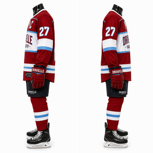 Maillot de hockey sur glace haut de gamme personnalisé pour équipe, en tissu maille respirant, broderie sergé, uniforme de hockey professionnel pour homme - Product Image 5