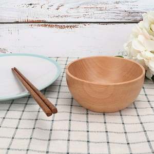 Bol en bois sculpté à la main, poli artisanal, pour servir des repas traditionnels indiens, pour les dîners, les fêtes et la décoration de la table de cuisine - Product Image 2