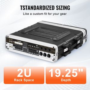 Armadio Rack Server 2U Standard Profondità 19 Pollici, Costruzione Robusta in ABS con Chiusure a Farfalla Rimovibili per Custodie e Borse per Hard Drive - Product Image 3
