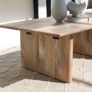Table basse à pieds plats Vandana Astra Falcon en bois de manguier pour un décor de salon moderne - Product Image 2