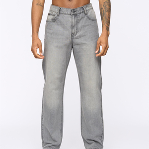 Jeans de Mezclilla para Hombre, Corte Recto, Cintura Alta, Lavado Arena, Ajuste Regular, Estilo Casual de Algodón, Temporada de Primavera - Product Image 1