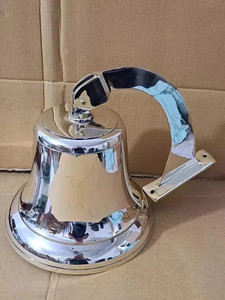 Grand cloche de bateau nautique en laiton massif de 18 pouces, décoration murale marine, cloche de bateau maritime avec corde de tirage pour la décoration de la maison, du bureau ou comme cadeau - Product Image 3