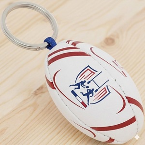 Porte-clés de rugby avec logo personnalisé, mini ballon de rugby, porte-clés souvenir sportif, cadeau promotionnel, porte-clés en caoutchouc PVC, métal, football, fournisseur - Product Image 1