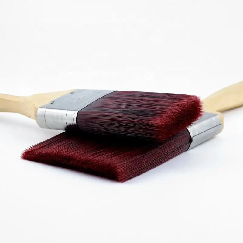 supplier of red Synthetic Varnish Paint Brush Comfortable Touch Nylon Wool Paint Brush in Angled and straight