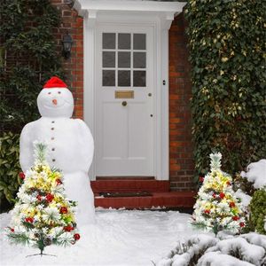 2 Pre-Lit Pathway Flocked Christmas Trees 15.5\" X 15.5\" X 29\" (L X W X H) - Product Image 6