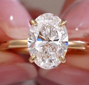 Oval Cut Lab Grown Diamond IGI Certified <b>Fine</b> <b>Rings</b> 18K Solid Gold Jewelry Pigeon <b>Ring</b> Handmade Engagement <b>Rings</b> For Women - Product Image 1