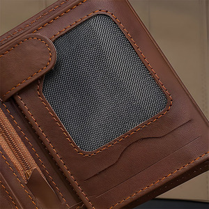 Genuine Cowhide Leather <b>Trifold</b> <b>Wallet</b> <b>Men</b> Luxury ID Window Zipper Purse Short Male Clutch Coin Pocket Card Holder Wholesale - Product Image 4