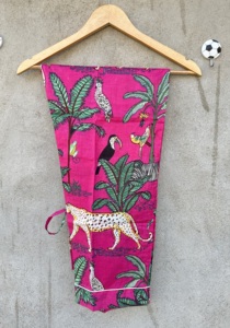 Elegante Conjunto de Pijama de 3 Piezas con Estampado de Jungla para Mujer, Ropa de Dormir de Algodón Rosa, Estampado de Leopardo y Cebra, Ropa de Casa de Lujo con Botones, Traje de Noche - Product Image 3