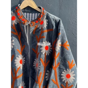 Indian Velvet <b>Jacket</b> Coat Handmade Short Unisex <b>Jacket</b> Coat Uzbek Embroidery <b>Jacket</b> With Inside Cotton Lining <b>Hippies</b> Style Coat - Product Image 3