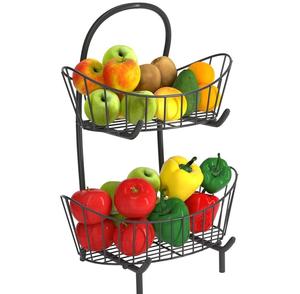 Moderna Cesta de Frutas de 3 Niveles de Metal y Madera, Organizador de Cocina, Tazón de Almacenamiento para Frutas, Verduras, Pan y Bocadillos - Product Image 6