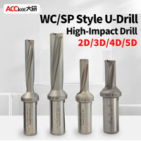 ACCKEE Plaquettes de perçage SPMG U haute précision 2D 3D 4D 5D C32 C40, plaquettes en carbure indexables pour tournage CNC, perçage rapide de trous profonds
