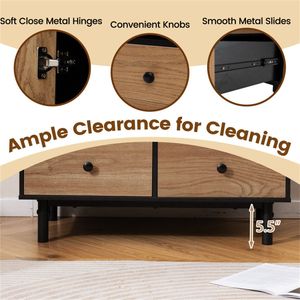 Credenza Moderna Stile Mid-Century con 4 Cassetti in MDF, Mobile Buffet Ecologico con Vetro per Sala da Pranzo e Soggiorno, Nero - Product Image 6