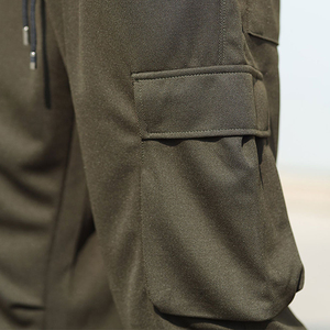 Pantalon cargo pour homme à logo personnalisé, coupe droite, plusieurs poches, taille élastique avec cordon de serrage, décontracté, poids moyen, polyester, OEM, vente chaude - Product Image 6