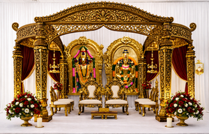 Conjunto de Mandap de Matrimonio Inspirado en el Estilo Dravidiano, Elegante Mandap Kalyana de Cuatro Lados, Diseño del Sur de la India, Decoración Real para Mandap - Product Image 3
