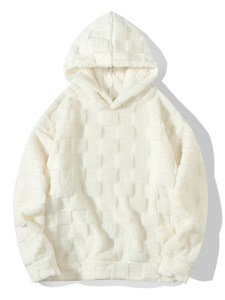Sweat-shirt à capuche unisexe surdimensionné en polaire, couleur unie, hiver, décontracté, manches longues, coupe régulière, tricoté, 100% polyester - Product Image 4