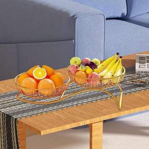 Panier de rangement en métal résistant à la rouille avec poignées en bois, élégant organisateur pour la maison et la cuisine - Product Image 6