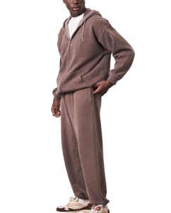 Conjunto de 2 Piezas de Chándal Personalizado para Hombre, de Algodón Orgánico, Lavado Ácido, Sudadera Oversize y Pantalones Jogger Holgados, Estilo Urbano - Product Image 3