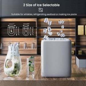 Macchina per il ghiaccio portatile da banco con paletta, capacità 44 libbre - Product Image 2