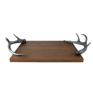 Handmade Natural Finish Brown Mango Wood Serving Tray With Decorative Branch Metal Handles For Home <b>Kitchen</b> And Restaurant Usage - Product Image 4