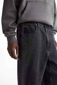 Jean en denim ample et décontracté pour homme, style vintage, coupe large, en coton élasthanne lavable et écologique, taille mi-haute, tendance hiver/printemps - Product Image 6