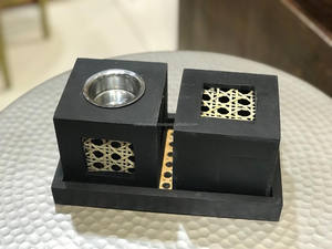 Handmade Wooden and Rattan Arabic Incense Burner Set Beautiful Bakhoor Mabkhara Incense Burner Custom Size for Home Use - Product Image 4