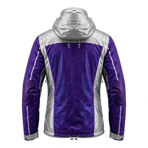 Chaqueta de Esquí Impermeable con Capucha para Hombre AMKOOR ENTERPRISES, Color Morado y Gris con Bloques de Color, Forro Polar para Otoño, Estilo Deportivo, Cierre de Cremallera - Product Image 2