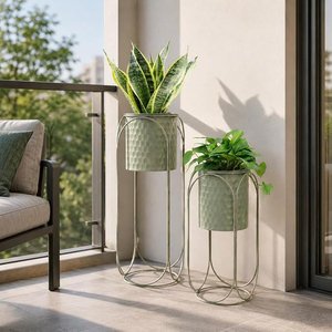 2 <b>Planters</b> with Stand Metal <b>Planter</b> for Indoor Plants <b>Large</b> Plant for Living Room Corner Kitchen Office Garden Balcony <b>Planter</b> - Product Image 3