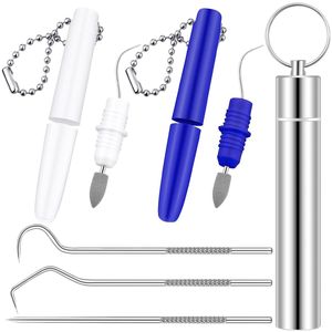 Set Dentale Professionale in Acciaio Inossidabile da 5 Pezzi per la Pulizia dei Denti, Formato da Viaggio, per Igiene Orale, Include Stuzzicadenti, Raschietto, Porta Stuzzicadenti e Custodia - Product Image 4