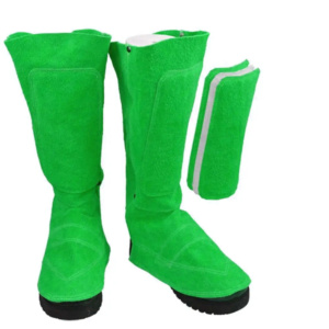 Guêtres de soudeur en cuir croûte de vachette haute performance, résistantes aux flammes, protections industrielles pour la sécurité au travail - Product Image 3