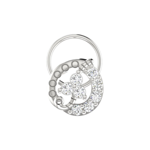 AJRETAIL Bijou de piercing pour femme en or 14 carats, clou de nez en diamant naturel de 0,16 ct avec motif floral en forme de croissant, style ethnique - Product Image 3
