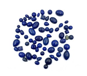 Lot de pierres précieuses en lapis-lazuli naturel, formes mélangées, cabochons, 5-12 mm, certifiés IGI, pour la fabrication de bijoux faits main - Product Image 4