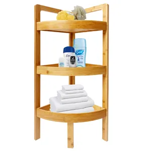 3-stufige Regale Holz Bambus Pflanze Lager regal Dusche Caddy Bad Ständer Eck regal für Schlafzimmer und Wohnzimmer