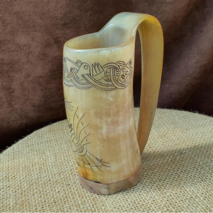 Handmade Eco-Friendly Buffalo Horn Drinking Mug with Natural Shape for Rustic Beverage Serving Viking Style Drinkware Collection - Product Image 3