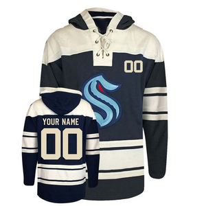 Custom Unique <b>Ice</b> Hockey Jersey Hoodie with Lace-Up Hood Premium Quality Anti-UV & Quick Dry Unisex Design - Product Image 1