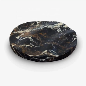 Bandeja de Servir Moderna de Mármol Negro y Dorado, Piedra Natural, Decoración de Hogar de Lujo, Revestimiento de Pared de Cocina Resistente al Fuego, Hotel y Comedor - Product Image 3