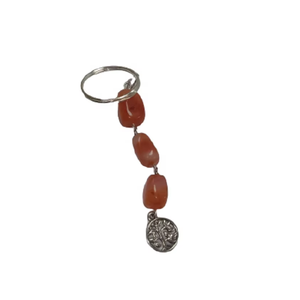 Porte-clés en cristal de haute qualité, arbre de vie en cornaline rouge, cube, porte-clés en pierre naturelle, cadeaux pour femmes - Product Image 1