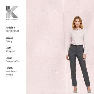 Tissu de chemise uni 100 % coton tissé respirant biologique en gros pour usine - Product Image 1